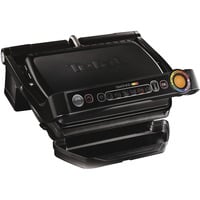 Tefal OptiGrill + GC7128 kontaktgrill Sort, Sort, Rustfrit stål, Rektangulær, Aluminium, Termoplast, Klar, Temperatur