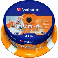 Verbatim 43538 tom DVD 4,7 GB DVD-R 25 stk, DVD tomme medier DVD-R, 120 mm, Printbar, Spindel, 25 stk, 4,7 GB