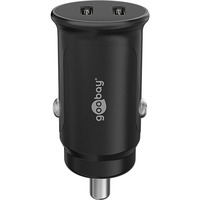 goobay Dobbelt USB-C Bil Hurtigoplader 30 Watt, PD Sort