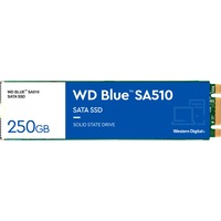 WD Blue SA510 M.2 250 GB Serial ATA III, Solid state-drev Blå/Hvid, 250 GB, M.2, 555 MB/s, 6 Gbit/sek.