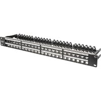 Digitus Modulært højkapacitets patchpanel, 48-porte, rackmontering, afskærmet, Patch Panel Sort