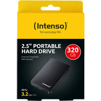 Intenso Bærbar HDD 2,5" 320 GB renoveret, Harddisk Sort