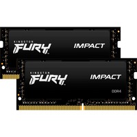 Kingston FURY KF426S16IBK2/64 hukommelsesmodul 64 GB 2 x 32 GB DDR4 2666 Mhz Sort, 64 GB, 2 x 32 GB, DDR4, 2666 Mhz, 260-pin SO-DIMM