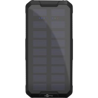 goobay Udendørs hurtigopladnings-powerbank 20.000 mAh med solcelle, Power Bank Sort
