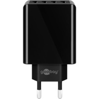goobay 4-port USB-oplader (30W) sort Sort