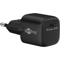goobay USB-C hurtigoplader Nano, PD, GaN, 20 watt Sort