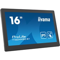 iiyama T1624MSC-B1 computerskærm 39,6 cm (15.6") 1920 x 1080 pixel Fuld HD LED Berøringsskærm Sort, LED-skærm Sort, 39,6 cm (15.6"), 1920 x 1080 pixel, Fuld HD, LED, 25 ms, Sort