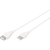 Digitus USB 2.0 forlængerledning, USB-A stik > USB-A hunstik Beige