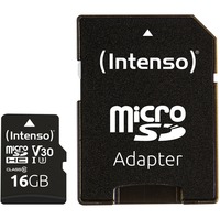 Intenso 3433470 hukommelseskort 16 GB MicroSDHC UHS-I Klasse 10 16 GB, MicroSDHC, Klasse 10, UHS-I, 100 MB/s, 45 MB/s