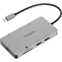Targus DOCK423EU dockingstation Ledningsført USB 3.2 Gen 1 (3.1 Gen 1) Type-C Sølv, Docking station Sølv, Ledningsført, USB 3.2 Gen 1 (3.1 Gen 1) Type-C, 100 W, Sølv, MicroSD (TransFlash), SD, Kina