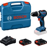 Bosch Batteri slagboremaskine med 2 batterier 18 volt 2,0 ampere-timer i L-kasse, Slagborer skruemaskine Kit
