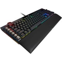 Corsair K100 RGB Mechanical Gaming tastatur USB QWERTZ Tysk Sort, Gaming-tastatur Sort, DE-layout, Cherry MX RGB Speed Silver, Fuld størrelse (100 %), USB, Mekanisk, QWERTZ, RGB LED, Sort