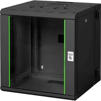 Digitus DN-19 12-U-3-SW stativ 12U Vægmonteret stativ Sort, IT kabinet Sort, Vægmonteret stativ, 12U, 100 kg, Sort