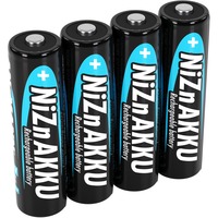 Ansmann 1322-0005 husholdningsbatteri Genopladeligt batteri AA Nikkel-zink (NiZn) Genopladeligt batteri, AA, Nikkel-zink (NiZn), 1,65 V, 4 stk, 1500 mAh