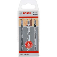 Bosch 2 607 011 436 stiksav, rullesav & sabelsavklinge Stiksavklinger 15 stk, Savklinge sæt Stiksavklinger, Træ, 15 stk, Blister