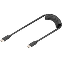 Digitus USB 2.0 spiral kabel USB-C > USB-C Sort