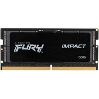 Kingston FURY FURY 16 GB 4800 MT/s DDR5 CL38 SODIMM Impact, Hukommelse Sort, 16 GB, 1 x 16 GB, DDR5, 262-pin SO-DIMM