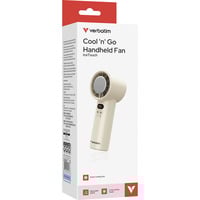 Verbatim Cool 'n' Go Ice Touch Sølv, Hvid Håndholdt ventilator, Blæser Hvid, Sølv, Hvid, 1 blæser(e), Håndholdt ventilator, 1 stk, 8 W, Lithium-Ion (Li-Ion)