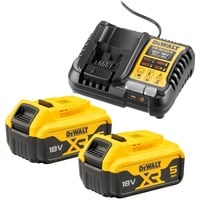 DEWALT Startpakke batterisæt DCB1104P2, 18 volt, Oplader Gul/Sort