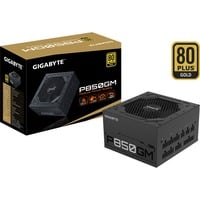 GIGABYTE P850GM enhed til strømforsyning 850 W 20+4 pin ATX ATX Sort, PC strømforsyning Sort, 850 W, 100 - 240 V, 50 - 60 Hz, 12 A, 6 A, Aktiv