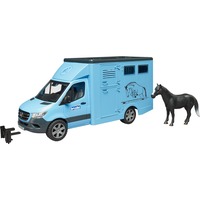 bruder MB Sprinter Dyretransport med hest, Model køretøj Blå