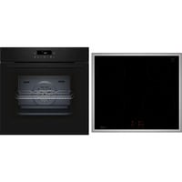 Neff BTX46PIB0 pande og gryde sæt Zone induktionskogeplade Elektrisk ovn, Ovn sæt Sort/rustfrit stål, Zone induktionskogeplade, 4 zone(s), Keramisk, Sort, Berøring, 58,3 cm