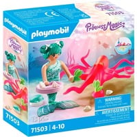 PLAYMOBIL Princess Magic Havfrue med farveskiftende blæksprutte, Bygge legetøj 