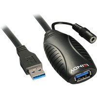Lindy 43099 USB-kabel USB 3.2 Gen 1 (3.1 Gen 1) 15 m USB A Sort, Forlængerledning Sort, 15 m, USB A, USB A, USB 3.2 Gen 1 (3.1 Gen 1), 5 Gbit/sek., Sort
