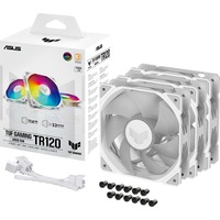 ASUS TUF GAMING TR120 ARGB 3IN1 White Computerkabinet Luftkøler 12 cm Hvid, Sag fan Hvid/gennemsigtig, Luftkøler, 12 cm, 2000 rpm, Hvid