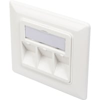 Digitus Tom kasse til Keystone-moduler, 3x RJ-45, Samledåse Hvid