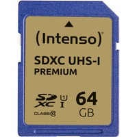 Intenso 3421490 hukommelseskort 64 GB SDXC UHS-I Klasse 10 64 GB, SDXC, Klasse 10, UHS-I, 90 MB/s, Class 1 (U1)