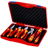 KNIPEX Værktøjskasse "RED" Elektro Sæt 2, 7 dele, Værktøjssæt Rød/Gul