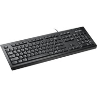 Kensington VALUE KEYBOARD BLACK DE, Tastatur Sort, DE-layout, Fuld størrelse (100 %), Ledningsført, USB, QWERTZ, Sort