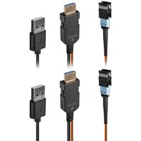 Lindy 100m MPO-fiber HDMI 8K60 Extender, HDMI-udvidelse forlænger Orange/Sort