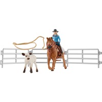 Schleich Farm World Cowgirl Team Roping Fun, Spil figur Farm, 3 År, Flerfarvet