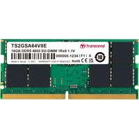 Transcend TS2GSA64V8E hukommelsesmodul 16 GB 2 x 8 GB DDR5 4800 Mhz Grøn, 16 GB, 2 x 8 GB, DDR5, 4800 Mhz, 262-pin SO-DIMM