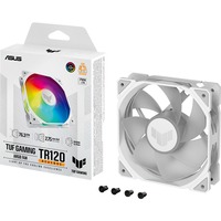 ASUS TUF GAMING TR120 ARGB REVERSE 1-pack White Computerkabinet Luftkøler 12 cm Hvid, Sag fan Hvid/gennemsigtig, Luftkøler, 12 cm, 2000 rpm, Hvid