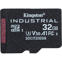 Kingston Industrial 32 GB MicroSDHC UHS-I Klasse 10, Hukommelseskort Sort, 32 GB, MicroSDHC, Klasse 10, UHS-I, Class 3 (U3), V30