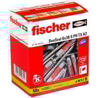 fischer DuoSeal 6x38 S PH TX A2, Dyvel Lys grå/Rød