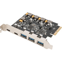 Digitus PCIe-kort 2x USB-C + 3x USB A, Interface card 