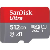 SanDisk Ultra 512 GB microSDXC, Hukommelseskort grå/Rød