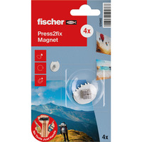 fischer Press2fix magnetklo 4 stk., Kroge Sølv