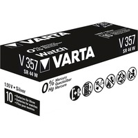 VARTA -V357 Husholdningsbatterier Engangsbatteri, Sølvoxid (S), 1,55 V, 1 stk, Hg (kviksølv), Sølv