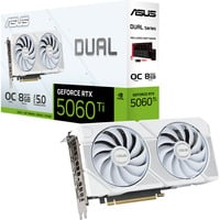 ASUS GeForce RTX 5060 Ti DUAL OC 8GB WHITE, Grafikkort Hvid
