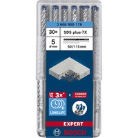 Bosch Expert SDS plus-7X Hammer drill bit 30 stk, Boremaskine Borehammer, Hammer drill bit, 5 mm, 115 mm, Beton, Sten, 5 cm