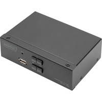 Digitus KVM-switch DisplayPort 2x1, KVM-switchen Sort