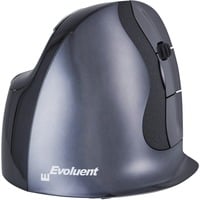 Evoluent Evoluent D mus Kontor Højre hånd RF trådløst Laser 3200 dpi Sort/Sølv, Højre hånd, Vertikal design, Laser, RF trådløst, 3200 dpi, Sort, Grå, Sølv