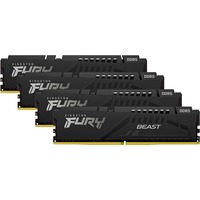 Kingston FURY FURY Beast 128GB 5600MT/s DDR5 CL40 DIMM (Sæt med 4) Black XMP, Hukommelse Sort, 128 GB, 4 x 32 GB, DDR5, 288-pin DIMM, Sort