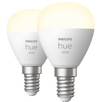 Philips Hue Krone - E14 pærer - 2-pak, LED-lampe Philips Hvide Hue pærer Krone - E14 pærer - 2-pak, Smart pære, Hvid, Bluetooth/Zigbee, Integreret LED, E14, Blød hvid