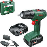 Bosch EasyDrill 18V-40 1630 rpm Nøglefri 1,3 kg Sort, Grøn, Bore-/ skruemaskine Grøn/Sort, Pistolgreb boremaskine, Nøglefri, Børstefri, Sort, Grøn, 1,3 cm, 1630 rpm
